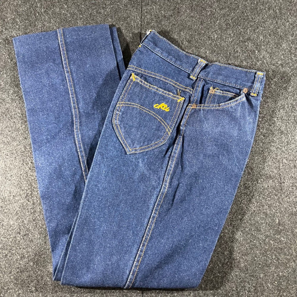 Chic Jeans Womens 10 Dark Blue High Waisted Straight Leg Vintage 80s Mom Denim